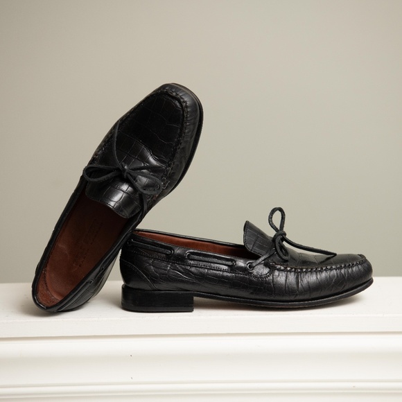 Ralph Lauren Polo Sport Alligator Loafers in Black Women's 10 / Mens 8.5 - Picture 1 of 6